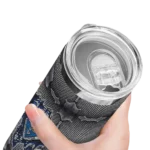 custom toronto blue jays chevron v blue gray skinny tumbler best selling.webp