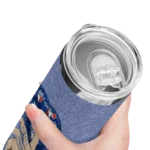 custom toronto blue jays sparkle lips blue skinny tumbler best selling.webp