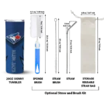 custom toronto blue jays spiral burst print blue skinny tumbler best selling.webp