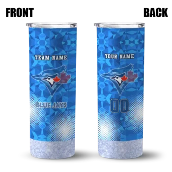 custom toronto blue jays starburst tiles blue skinny tumbler fashion forward.webp