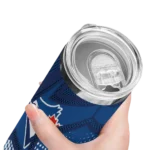 custom toronto blue jays web stripes blue white skinny tumbler best selling.webp