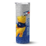 custom toronto blue jays winnie the pooh blue gray skinny tumbler best selling.webp