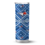 custom toronto blue jays zipper leopard blue skinny tumbler best selling.webp