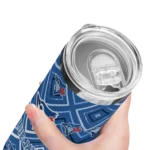 custom toronto blue jays zipper leopard blue skinny tumbler best selling.webp