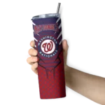 custom washington nationals chevron stripes red skinny tumbler best selling.webp