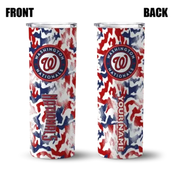 custom washington nationals claw marks red white skinny tumbler fashion forward.webp