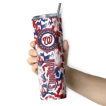 custom washington nationals claw marks red white skinny tumbler best selling.webp