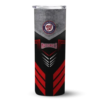 custom washington nationals hexagon honeycomb red black skinny tumbler best selling.webp