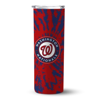 custom washington nationals metallic grid red skinny tumbler best selling.webp