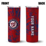 custom washington nationals metallic grid red skinny tumbler best selling.webp