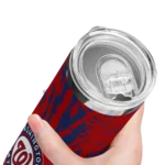 custom washington nationals metallic grid red skinny tumbler best selling.webp