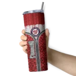 custom washington nationals sparkle drip red skinny tumbler best selling.webp