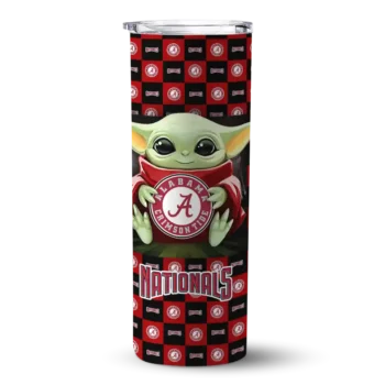 custom washington nationals yoda cozy red black skinny tumbler best selling.webp