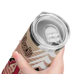 customized arizona diamondbacks chevron stripes red skinny tumbler best selling 1.webp