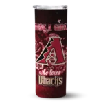 customized arizona diamondbacks rose romance red black skinny tumbler best selling.webp