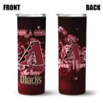 customized arizona diamondbacks rose romance red black skinny tumbler best selling.webp