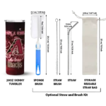 customized arizona diamondbacks rose romance red black skinny tumbler best selling.webp