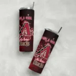 customized arizona diamondbacks rose romance red black skinny tumbler best selling.webp