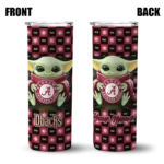 customized arizona diamondbacks yoda cozy red black skinny tumbler best selling.webp