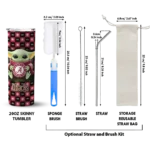 customized arizona diamondbacks yoda cozy red black skinny tumbler best selling.webp