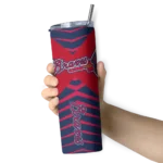 customized atlanta braves camo texture navy skinny tumbler best selling 1.webp