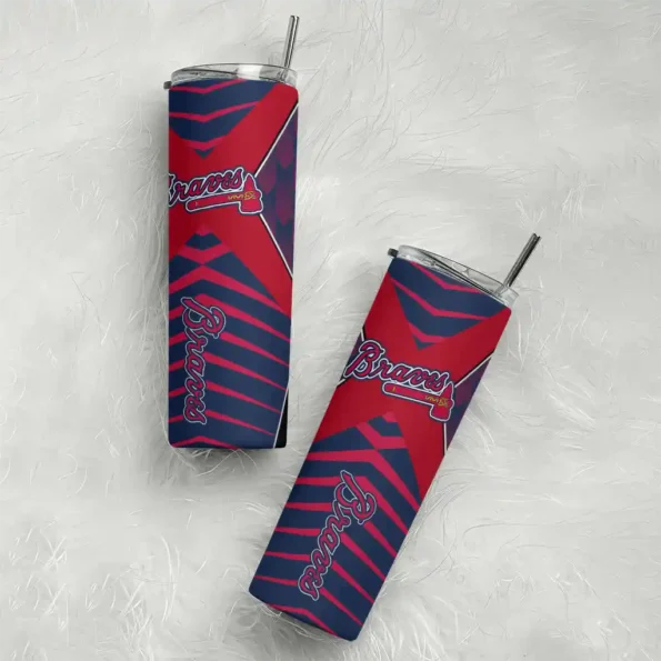 customized atlanta braves camo texture navy skinny tumbler top rated.webp
