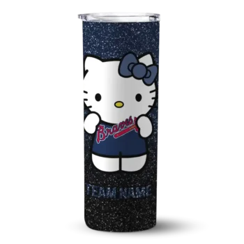 customized atlanta braves hello kitty navy black skinny tumbler best selling.webp
