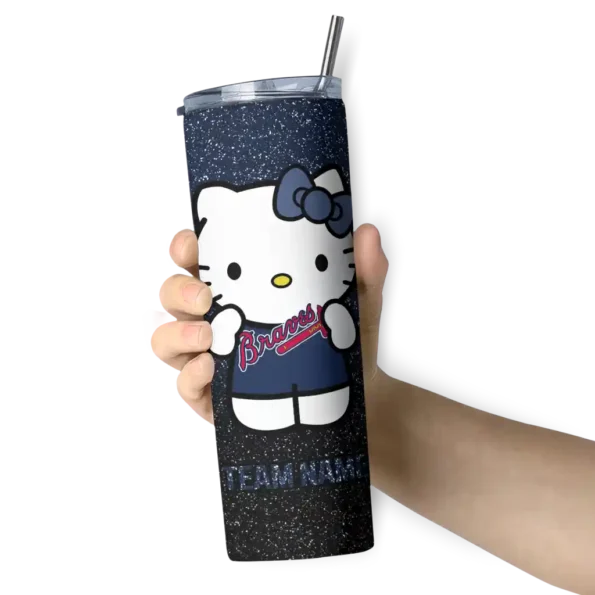 customized atlanta braves hello kitty navy black skinny tumbler premium grade.webp