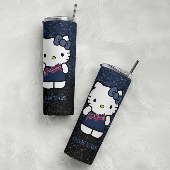 customized atlanta braves hello kitty navy black skinny tumbler top rated.webp