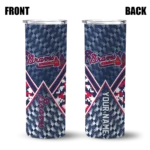 customized atlanta braves monogram burst navy white skinny tumbler best selling 1 4.webp