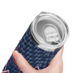 customized atlanta braves monogram burst navy white skinny tumbler best selling 1 4.webp