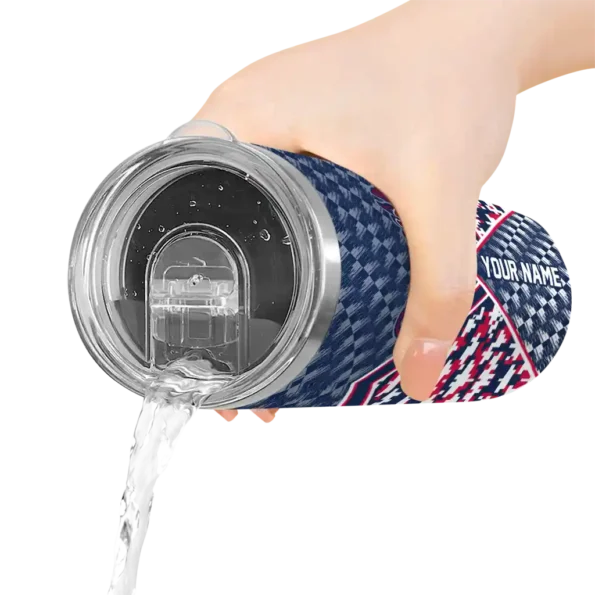 customized atlanta braves monogram burst navy white skinny tumbler latest model.webp