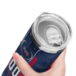 customized atlanta braves stacked diamond navy skinny tumbler best selling 2.webp