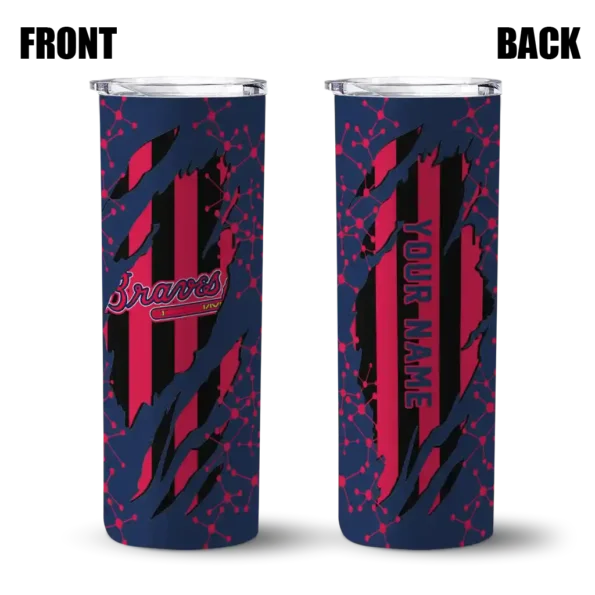 customized atlanta braves star pop navy black skinny tumbler fashion forward.webp