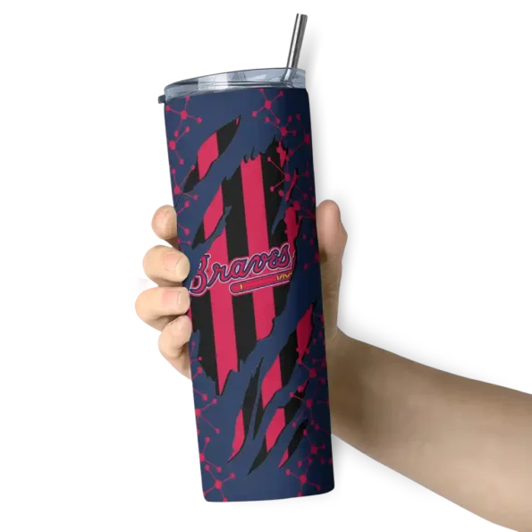 customized atlanta braves star pop navy black skinny tumbler premium grade.webp