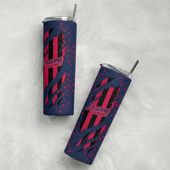 customized atlanta braves star pop navy black skinny tumbler top rated.webp