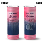 customized atlanta braves swirl texture navy skinny tumbler best selling 2.webp