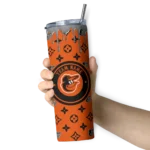 customized baltimore orioles camo streak orange skinny tumbler best selling 2.webp