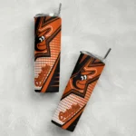 customized baltimore orioles web stripes orange white skinny tumbler best selling.webp