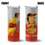 customized baltimore orioles winnie the pooh orange gray skinny tumbler best selling.webp
