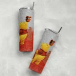 customized baltimore orioles winnie the pooh orange gray skinny tumbler best selling.webp