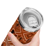 customized baltimore orioles zipper leopard orange skinny tumbler best selling 3.webp