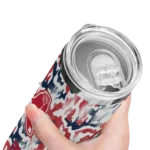 customized boston red sox claw marks red white skinny tumbler best selling.webp