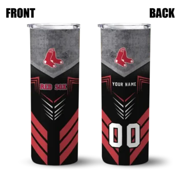 customized boston red sox hexagon honeycomb red black skinny tumbler fashion forward.webp