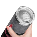 customized boston red sox hexagon honeycomb red black skinny tumbler best selling 1.webp