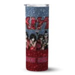 customized boston red sox kiss band navy skinny tumbler best selling.webp