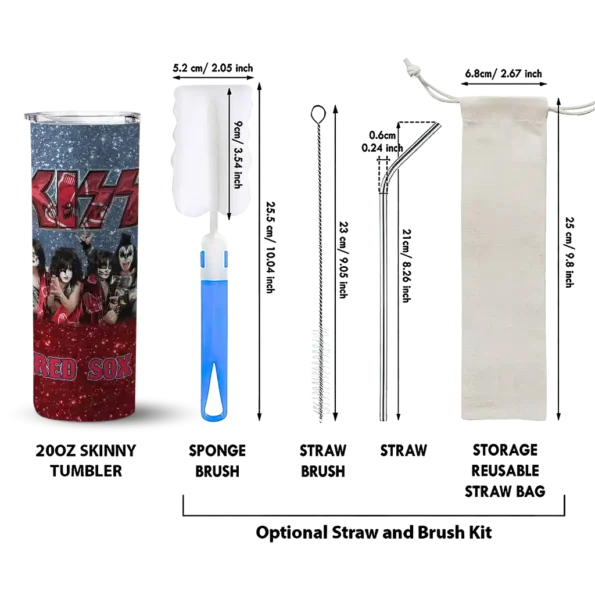 customized boston red sox kiss band navy skinny tumbler new arrival.webp