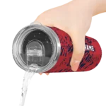 customized boston red sox metallic grid red skinny tumbler best selling.webp