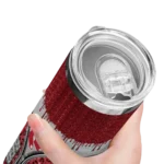 customized boston red sox sparkle drip red skinny tumbler best selling.webp