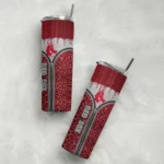 customized boston red sox sparkle drip red skinny tumbler best selling.webp